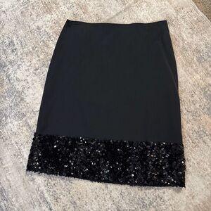 Talbots Black Pencil Skirt with Sequin Hem
